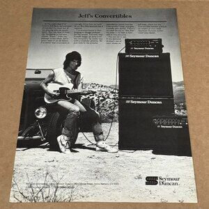 Jeff Beck - SEYMOUR DUNCAN PICKUPS - 1986 B&W Print Ad